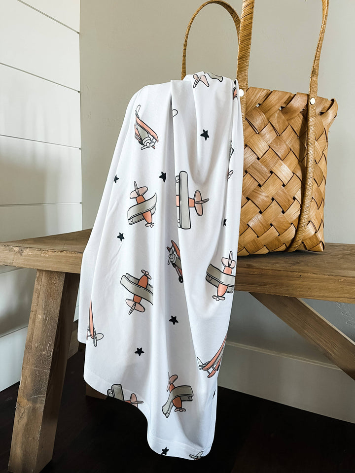 Boho + Babe - Swaddle Blanket - Vintage Airplanes