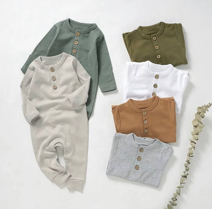 Boho + Babe - Organic Cotton Button Baby Romper