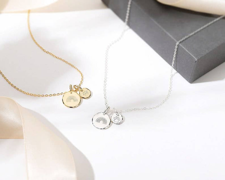 hope love shine - In Memory Of Loss Dog Remembrance Memorial Interlocking Circles Dainty Necklace