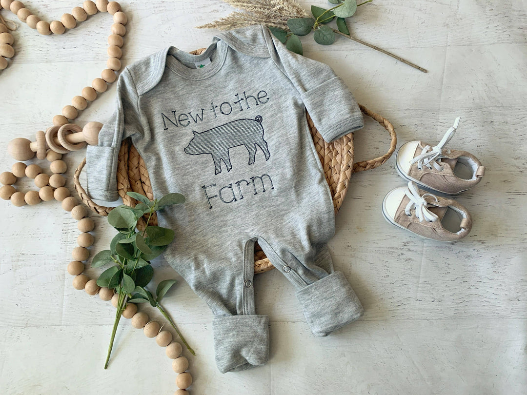 Wonderfully Made - Baby Romper | Baby Boy Outfit - New To the Farm - Animal