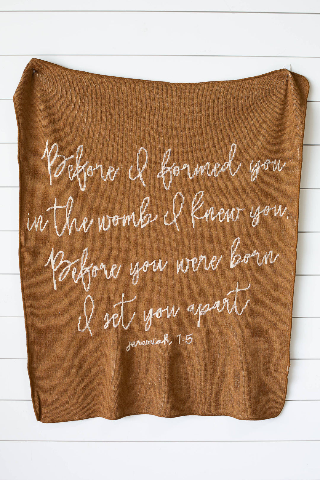 Modern Burlap - Made in the USA | Jeremiah 1:5 Throw Blanket  | Black