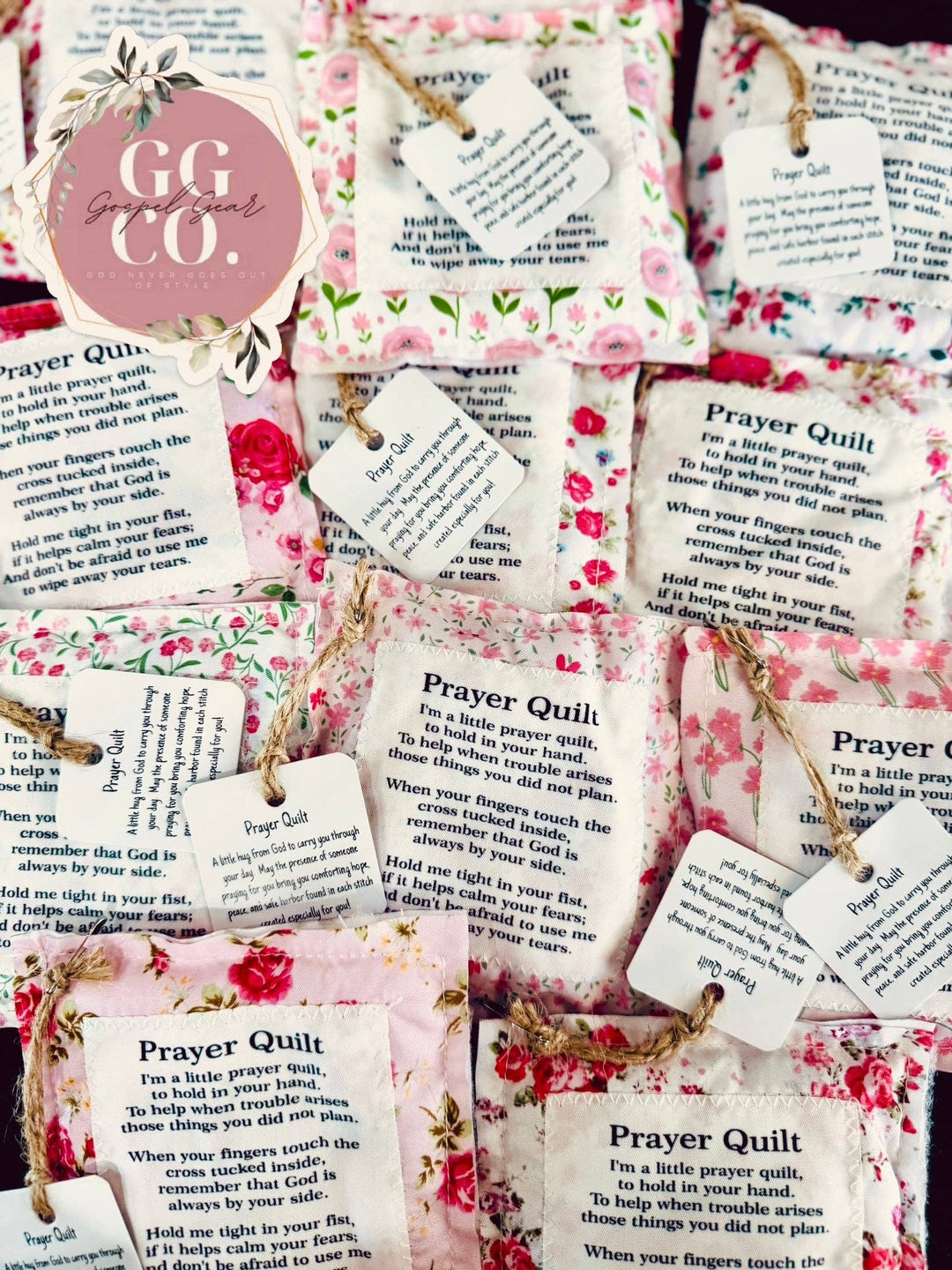 Gospel Gear Co - Floral Pink Pocket Prayer Quilt