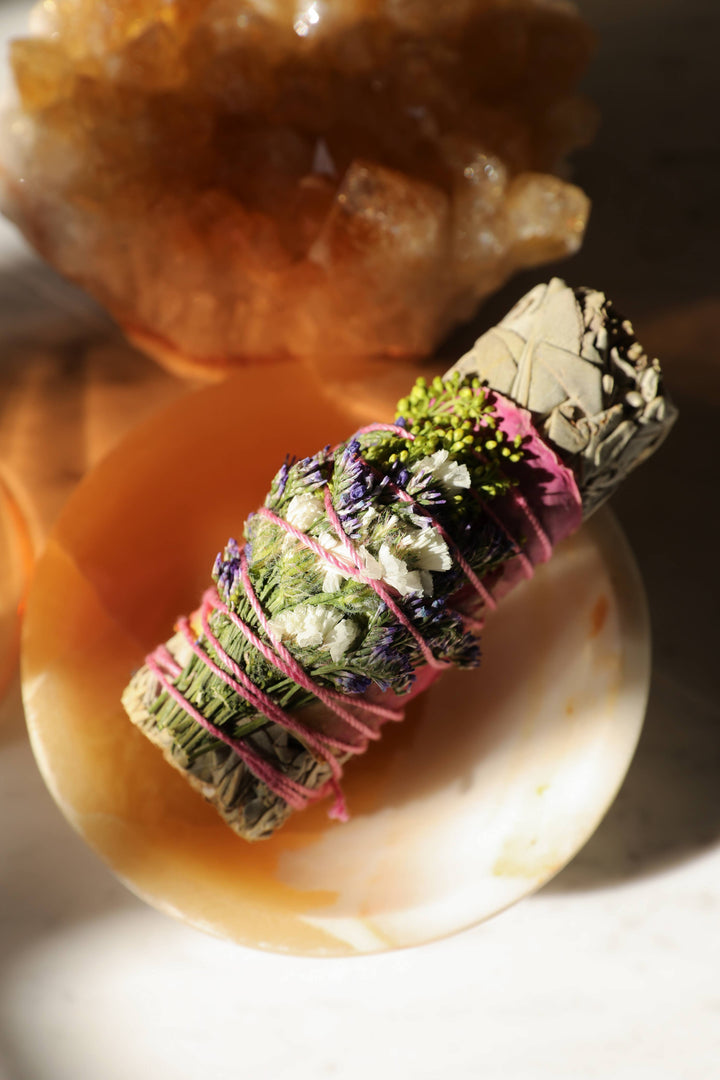 Sacred Sunday - Wildflower + White Sage Smudge Wand