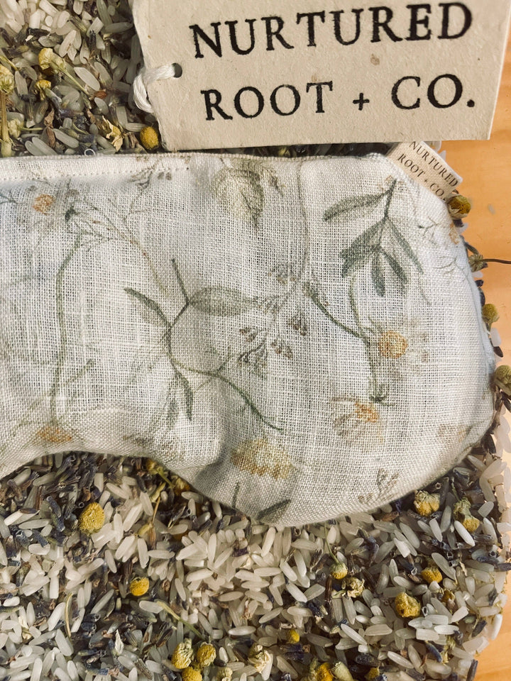 BUNDLE TRIO: Organic Cotton Robe - Natural,To the moon and back Throw Blanket Throw | Natural, Hot & Cold Shaped Eye Pillow
