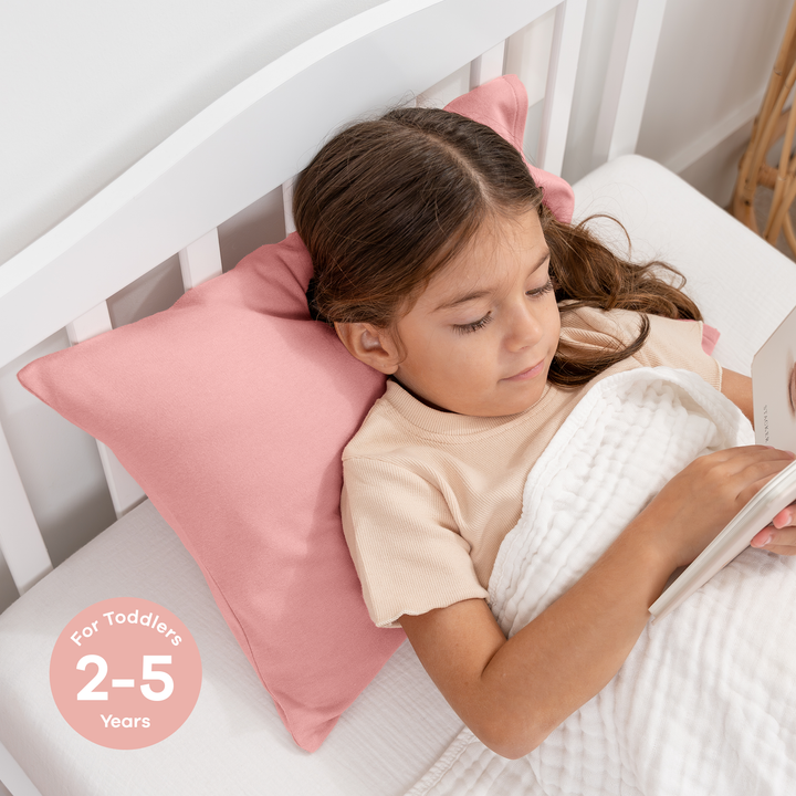 Comfy Cubs - Toddler Pillow with Soft Cotton and Muslin Cotton Pillowcase