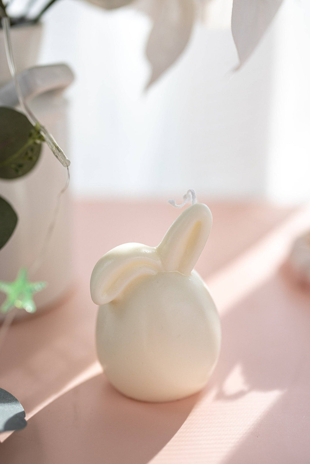 MySunshineCandless - Easter Bunny Egg Candle, Floppy Ears, Easter bunny candle,