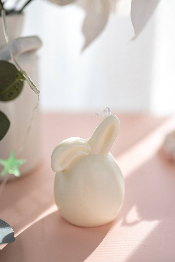 MySunshineCandless - Easter Bunny Egg Candle, Floppy Ears, Easter bunny candle,