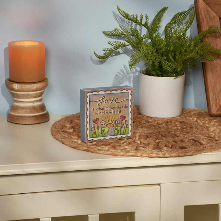 Primitives by Kathy - Love Worthwhile Block Sign