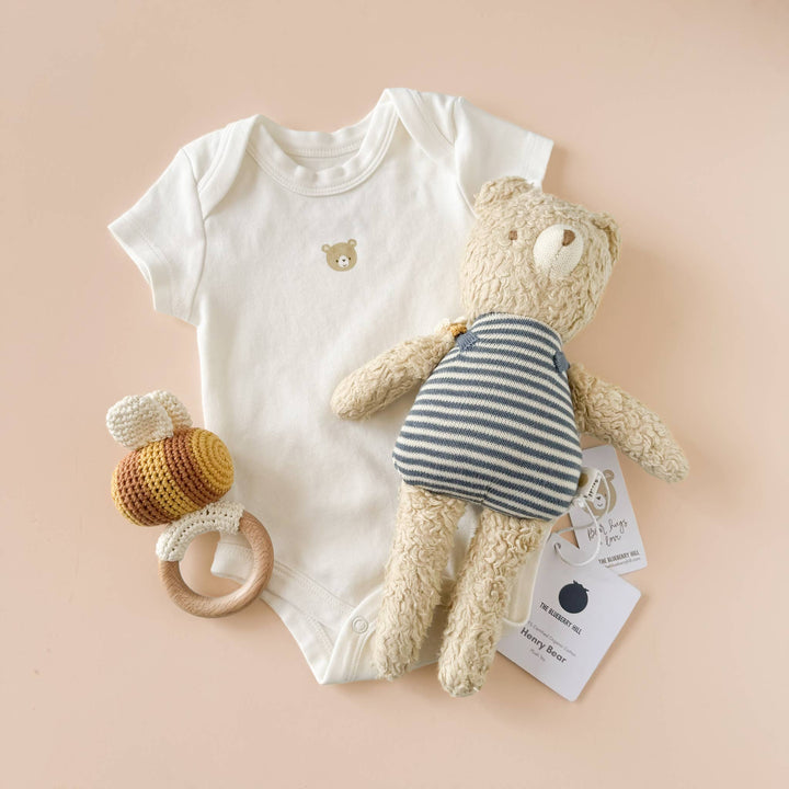 The Blueberry Hill - Bear Beekeeper Plushie Bee Baby Kids Toy Spring Summer Gift