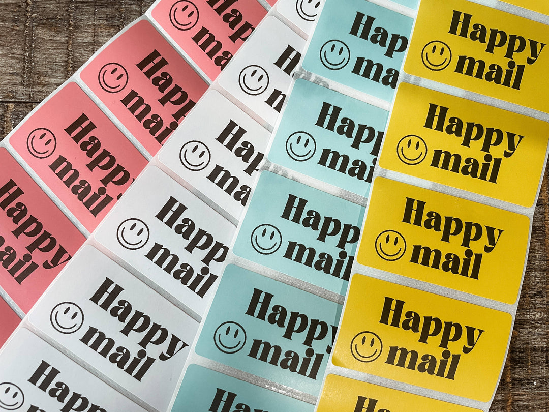 Boho + Babe - Small Business Stickers - Happy Mail Smiley