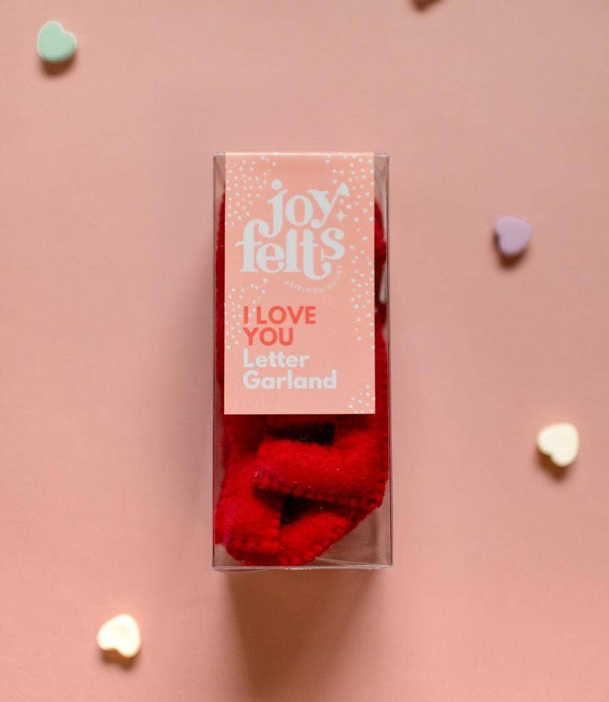 Joy Felts - I LOVE YOU - Wool Letter Garland - Regular Size Letter