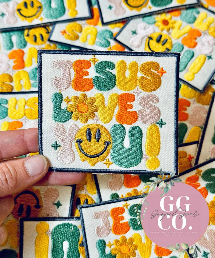 Gospel Gear Co - Jesus Loves You Smiley Face Embroidered Patch