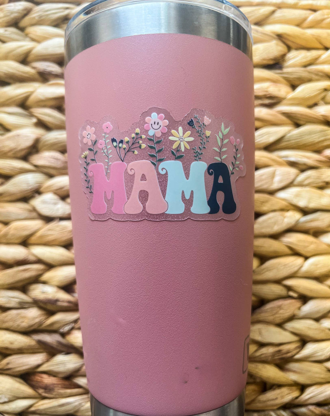 Savannah and James Co - Mama Spring Floral, Clear Vinyl , Sticker, 3 in.