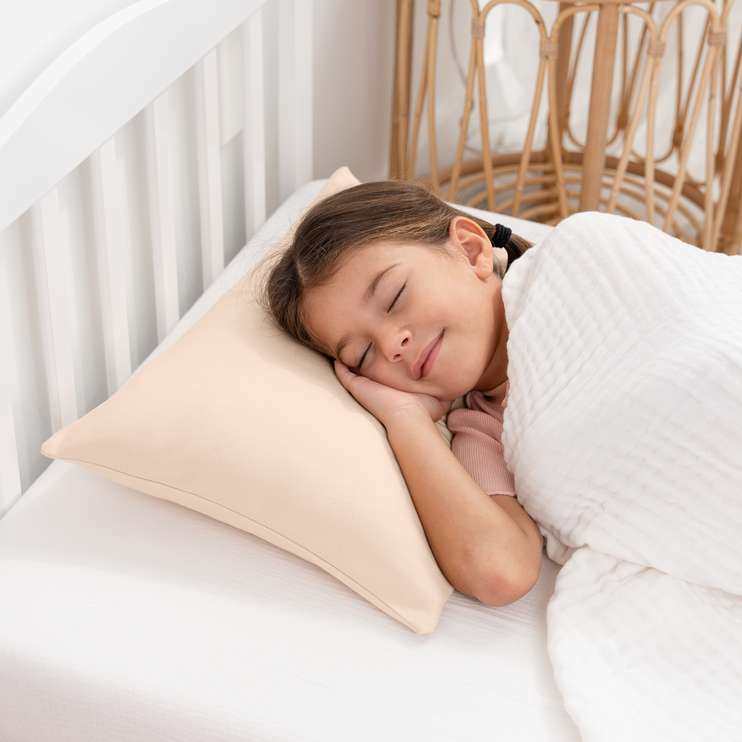 Comfy Cubs - Toddler Pillow with Soft Cotton and Muslin Cotton Pillowcase