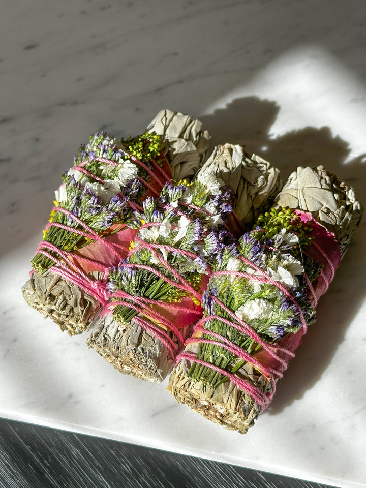 Sacred Sunday - Wildflower + White Sage Smudge Wand
