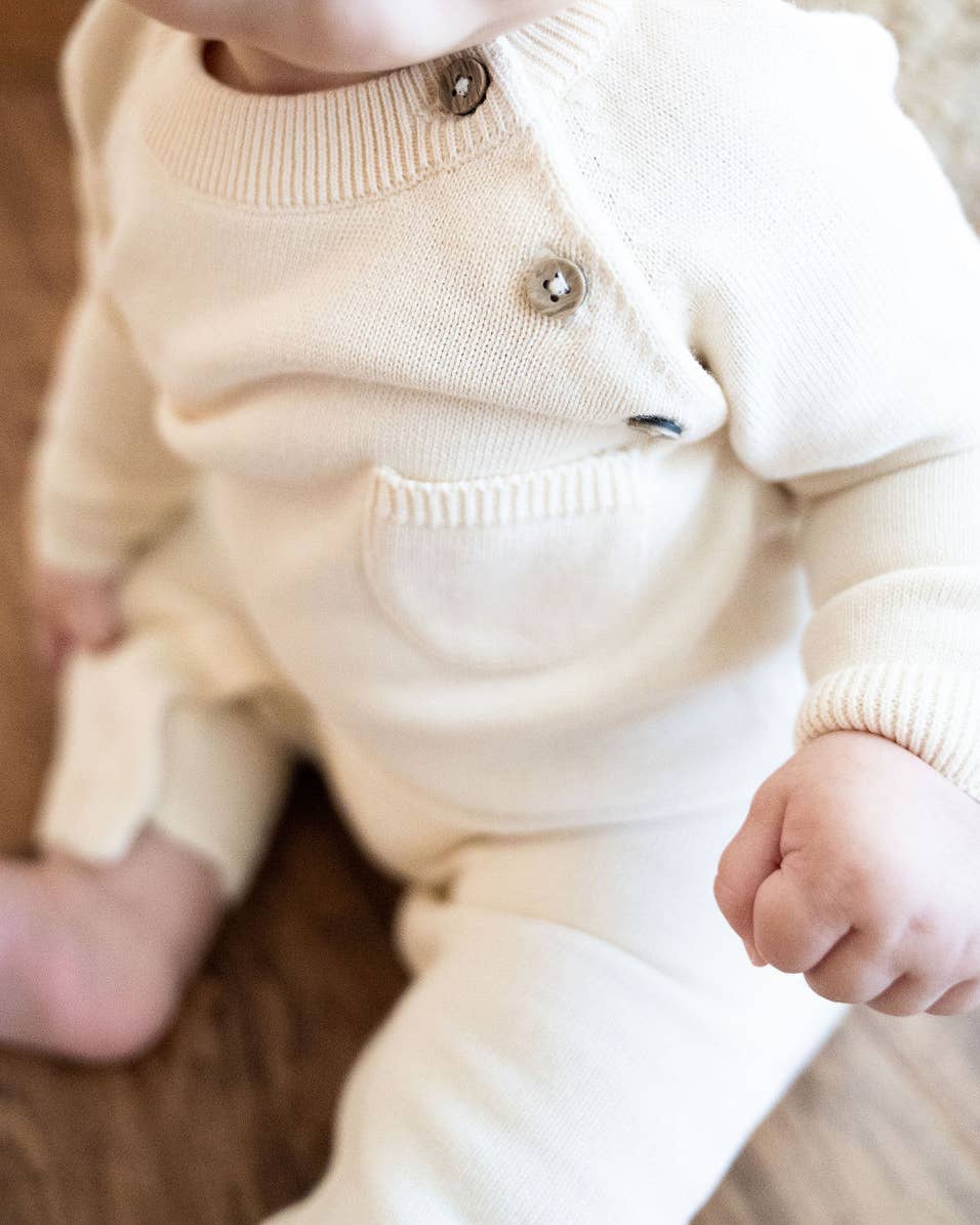Viverano Organics - Milan Side Button & Pocket Knit Baby Jumpsuit (Organic)