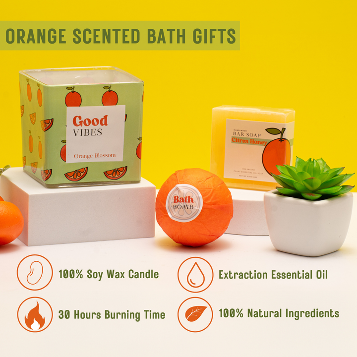 The Love Crate Co. - The Love Crate Co Mother’s Day Gift Baskets for Women. Orange Hello Sunshine Gift Box for Women. New Mom Gift Basket, Birthday Box for Woman, Get Well Soon Gift Basket, Spa Baskets for Women Gift
