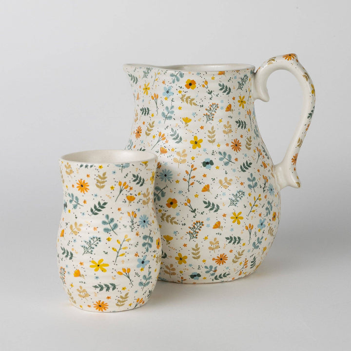 Ten Thousand Villages - Tula Floral Ceramic Pitcher