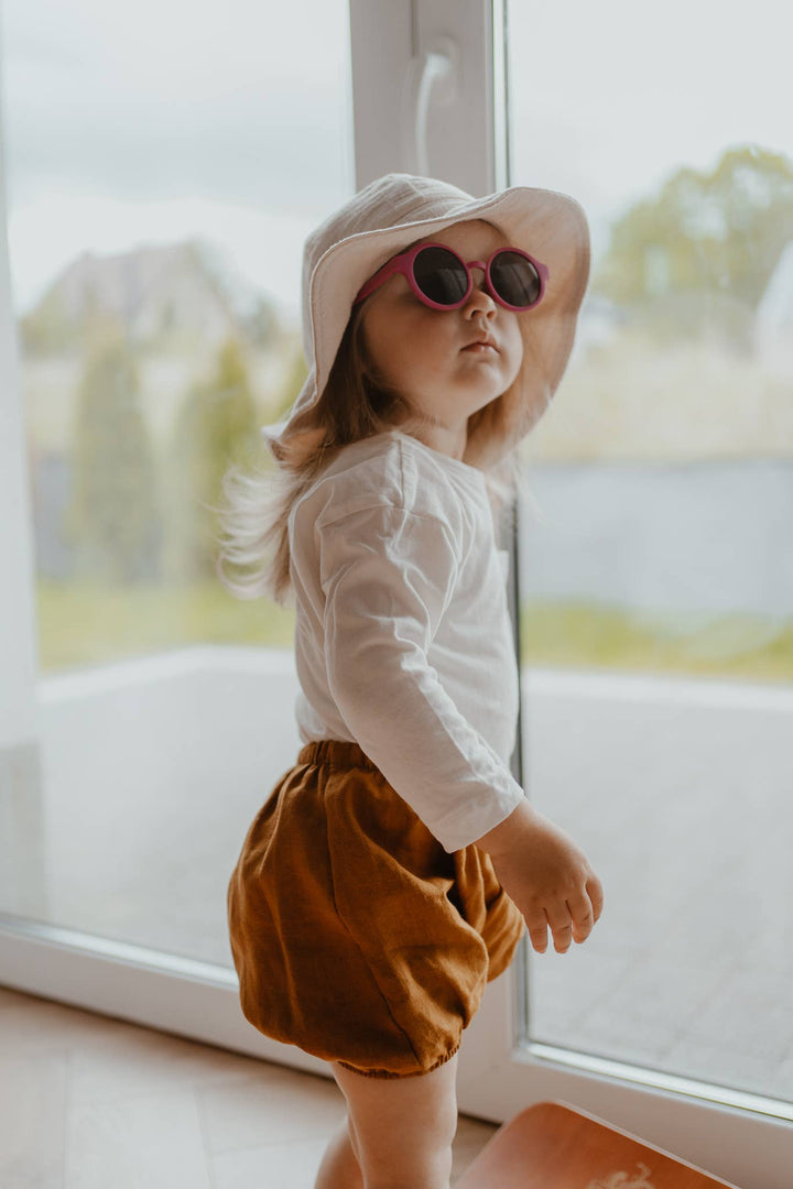 BABYLY - Muslin kids baby hat -summer sun bucket hat for kids