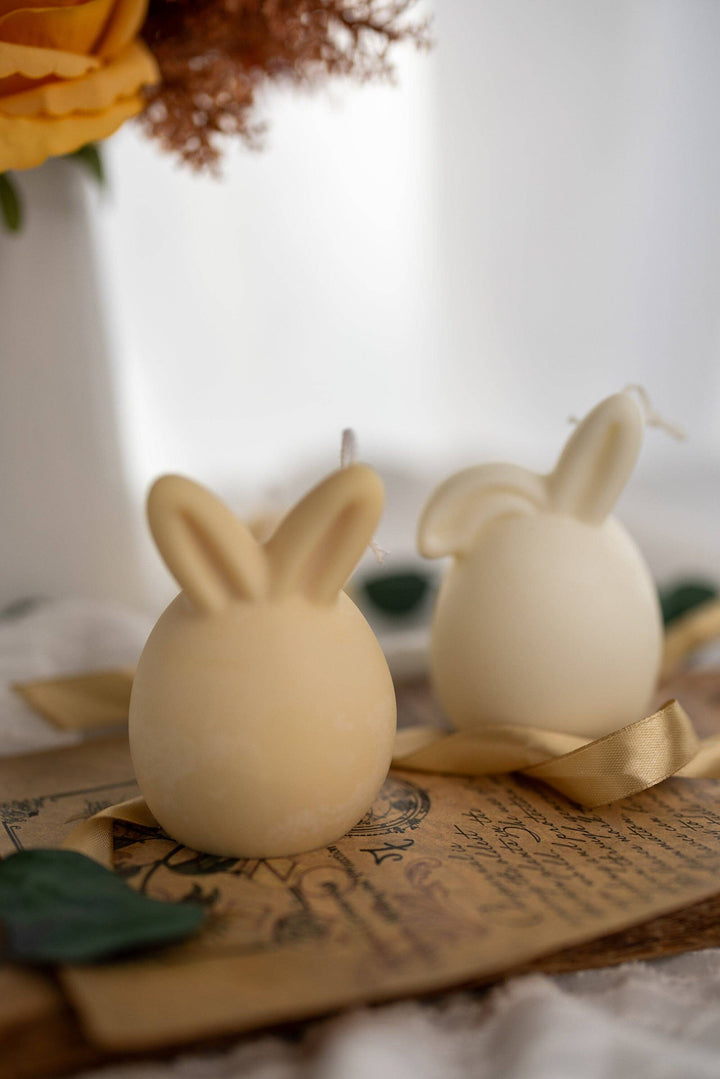 MySunshineCandless - Easter Bunny Egg Candle, Floppy Ears, Easter bunny candle,