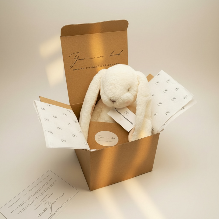 “You Are Loved” Heirloom Bunny Gift Box | Luxury Plush + Plantable Seed Card | A Thoughtful Alternative to Flowers