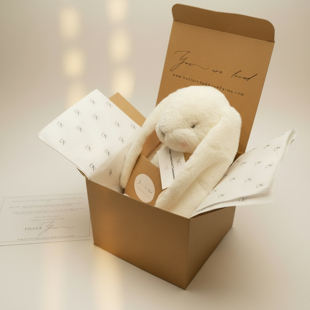 “You Are Loved” Heirloom Bunny Gift Box | Luxury Plush + Plantable Seed Card | A Thoughtful Alternative to Flowers