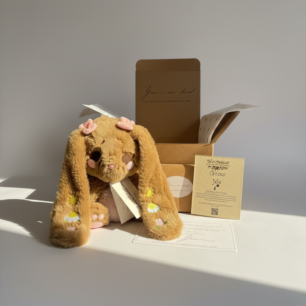 “You Are Loved” Comfort Bunny Gift Box | Heatable Plush + Plantable Seed Card | A Thoughtful Alternative to Flowers