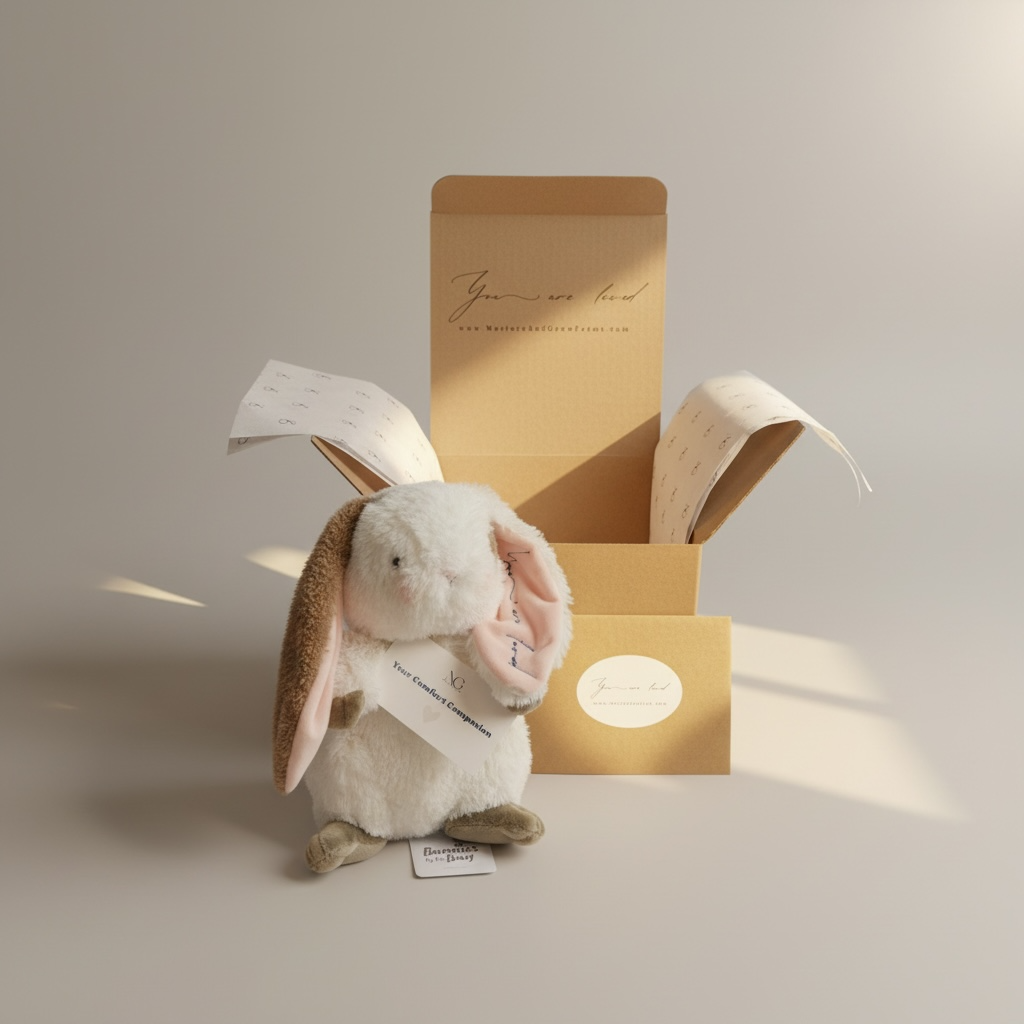 Embroidered Bunny Gift Box | “You Are Loved” Plush + Seeded Card | Thinking of You, Get Well, Sympathy Gift