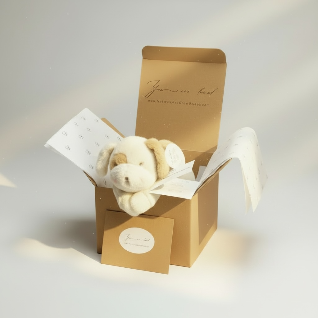 Plush Puppy Gift Box | “You Are Loved” Embroidered Dog + Seeded Card | Get Well, Sympathy, Thinking of You