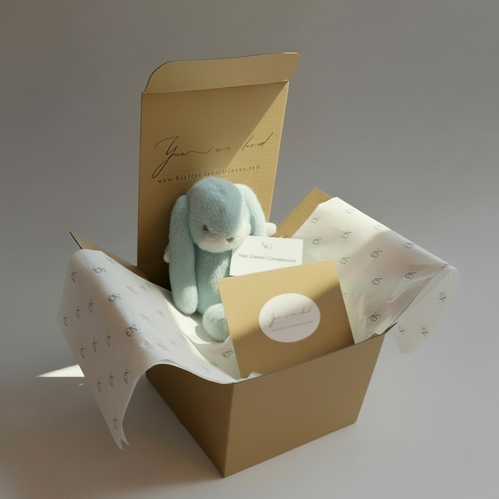 Mini Bunny Gift Box | “You Are Loved” Embroidered Plush + Seeded Card | Thinking of You, Get Well, Small Gift