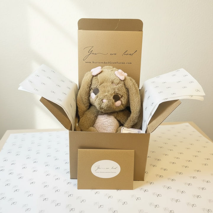 “You Are Loved” Comfort Bunny Gift Box | Heatable Plush + Plantable Seed Card | A Thoughtful Alternative to Flowers