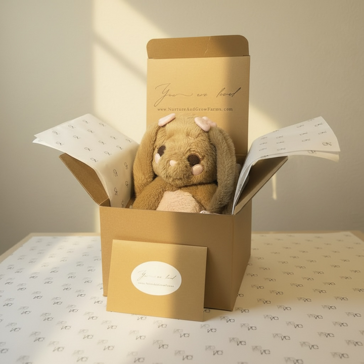 “You Are Loved” Comfort Bunny Gift Box | Heatable Plush + Plantable Seed Card | A Thoughtful Alternative to Flowers