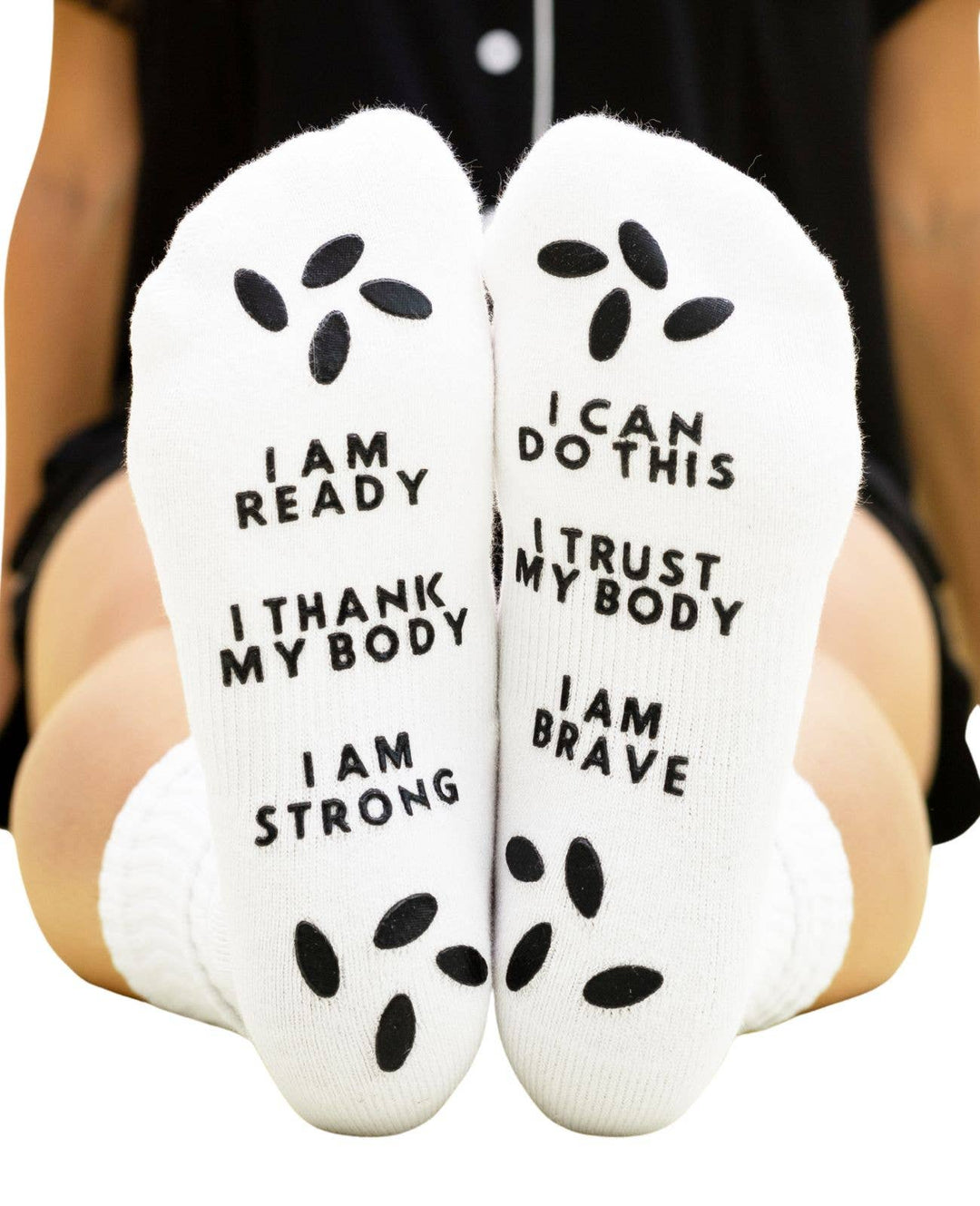 Sunflower Motherhood - Birth Affirmation Hospital Socks | Labor Delivery Grip Socks