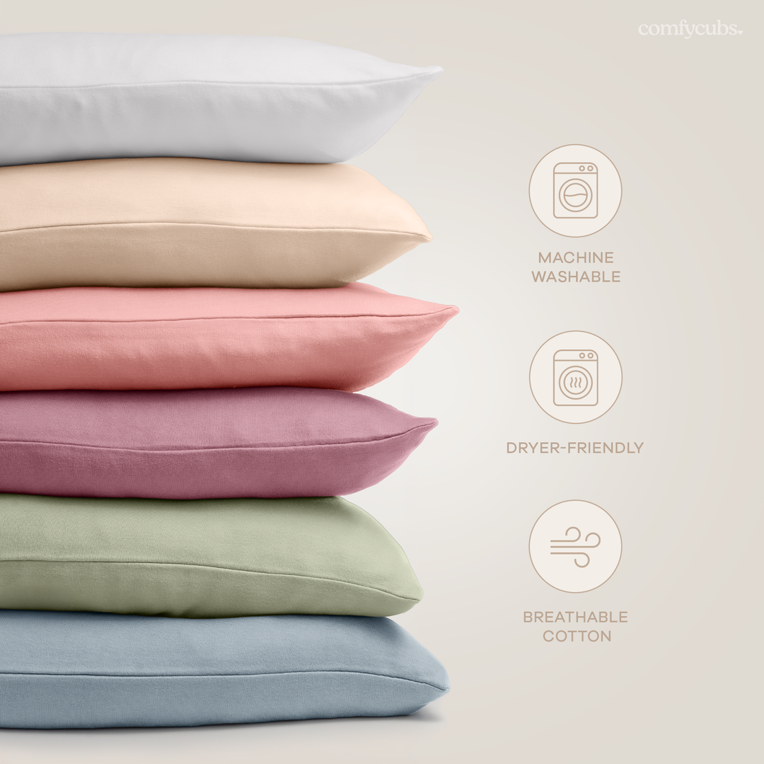 Comfy Cubs - Toddler Pillow with Soft Cotton and Muslin Cotton Pillowcase