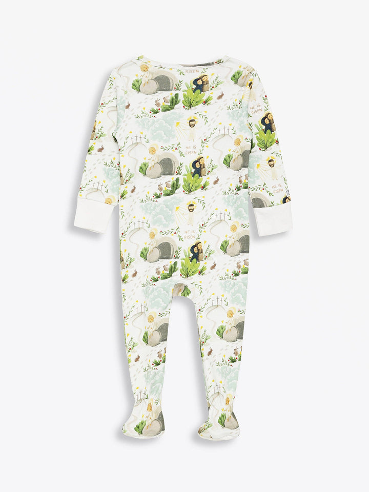 Holy Pals - He Is Risen PJ Footed Onesie Cotton