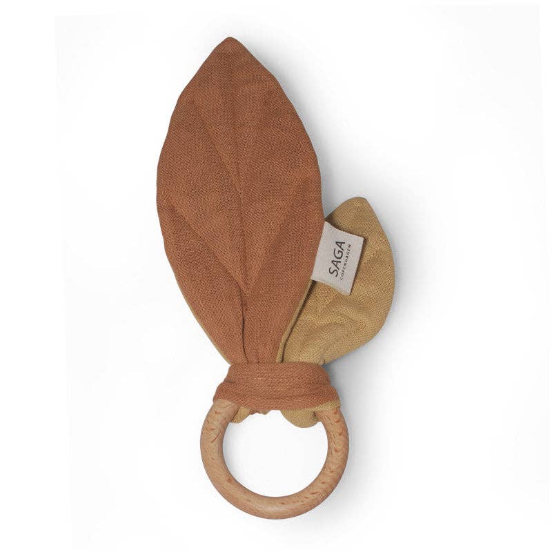 Saga Copenhagen - Baby Toys - Teething Ring- Mix Almond - Organic Cotton