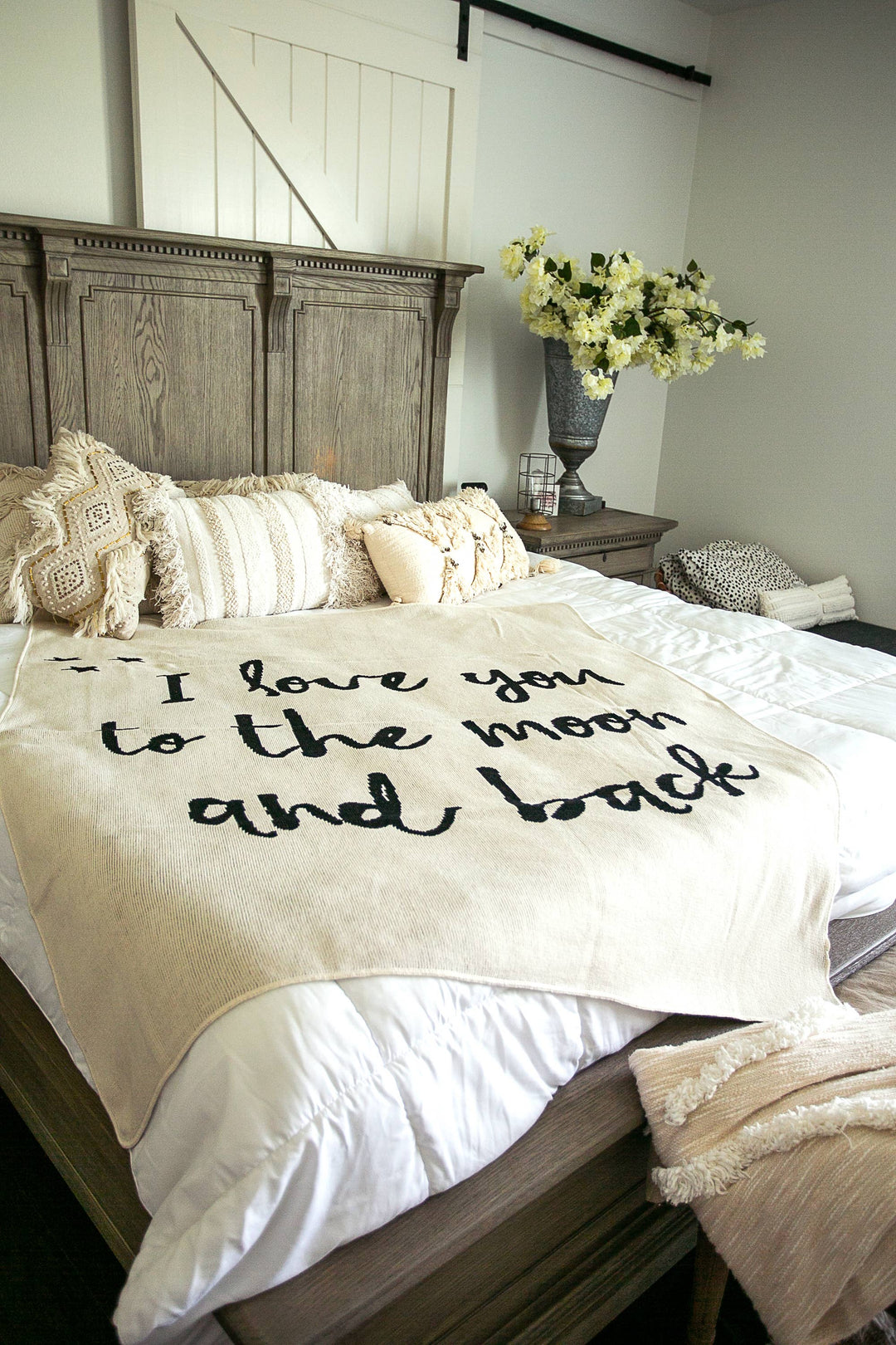BUNDLE TRIO: Organic Cotton Robe - Natural,To the moon and back Throw Blanket Throw | Natural, Hot & Cold Shaped Eye Pillow