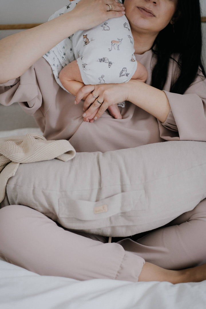 BABYLY - Linen nursing pillow, breast feeding pillow - 3 colors