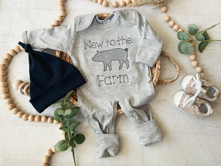Wonderfully Made - Baby Romper | Baby Boy Outfit - New To the Farm - Animal