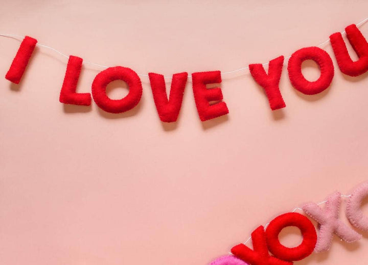 Joy Felts - I LOVE YOU - Wool Letter Garland - Regular Size Letter