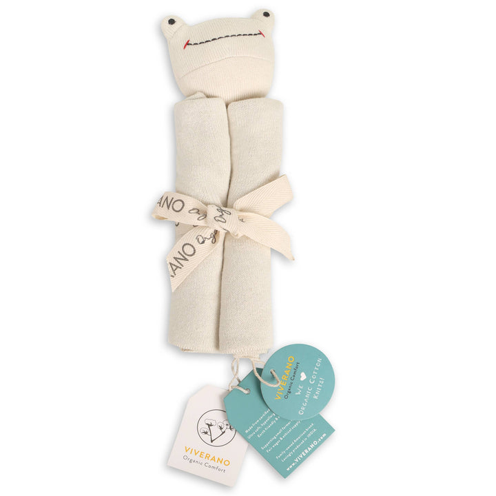 Viverano Organics - Frog - Organic Baby Lovey Security Blanket