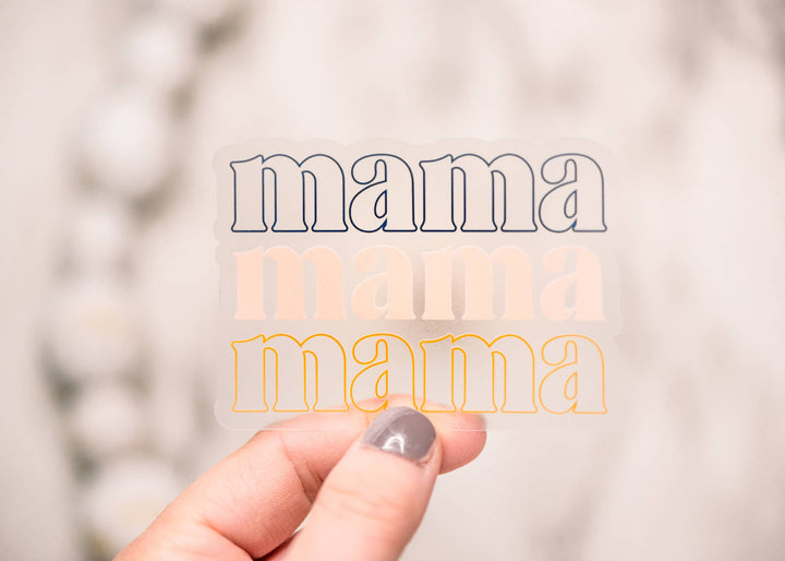 Savannah and James Co - Mama Stacked Clear, Vinyl Sticker, 3x3 in.