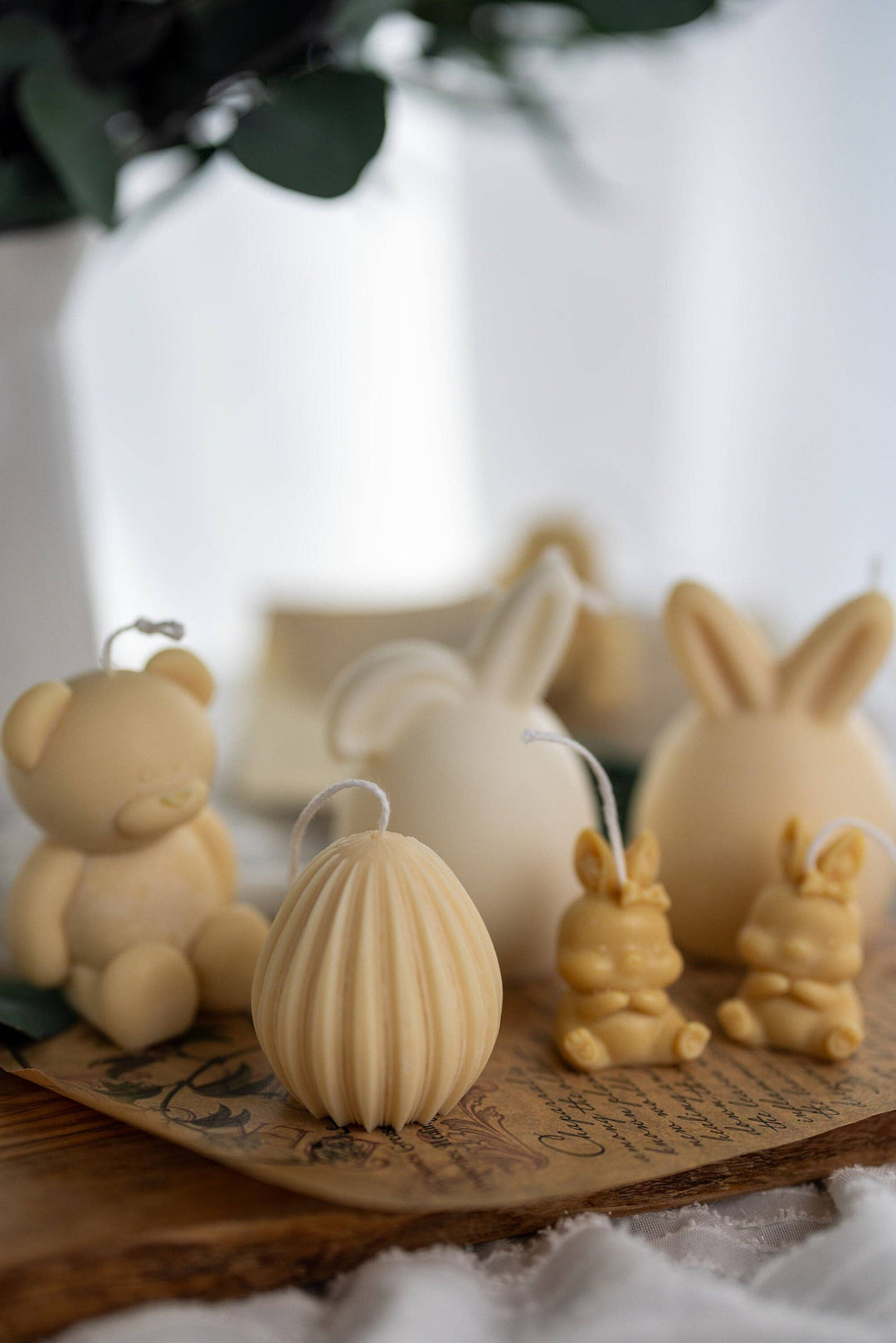 MySunshineCandless - Easter Bunny Egg Candle, Floppy Ears, Easter bunny candle,