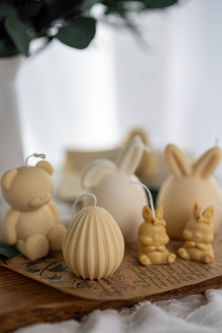 MySunshineCandless - Easter Bunny Egg Candle, Floppy Ears, Easter bunny candle,
