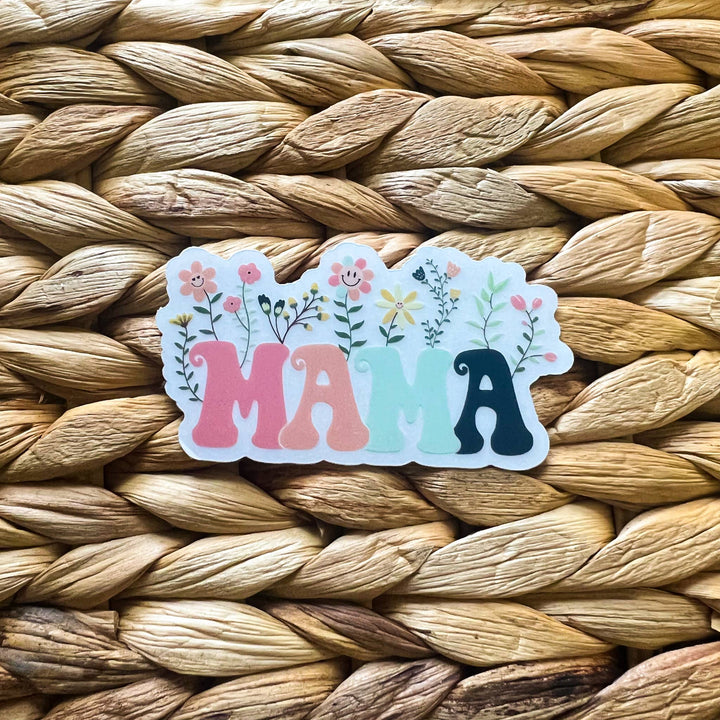 Savannah and James Co - Mama Spring Floral, Clear Vinyl , Sticker, 3 in.