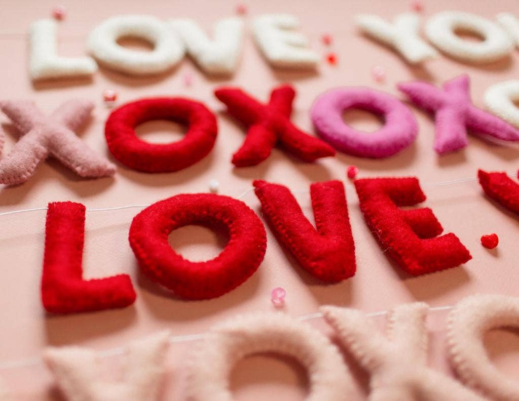 Joy Felts - I LOVE YOU - Wool Letter Garland - Regular Size Letter