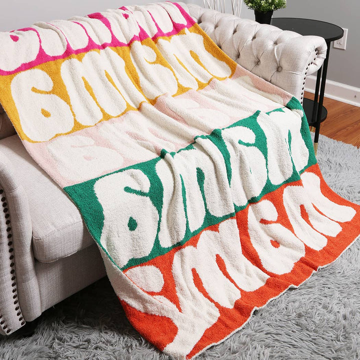 Fashion City - Mama Colorful Typography Design Soft Cozy Throw Blanket