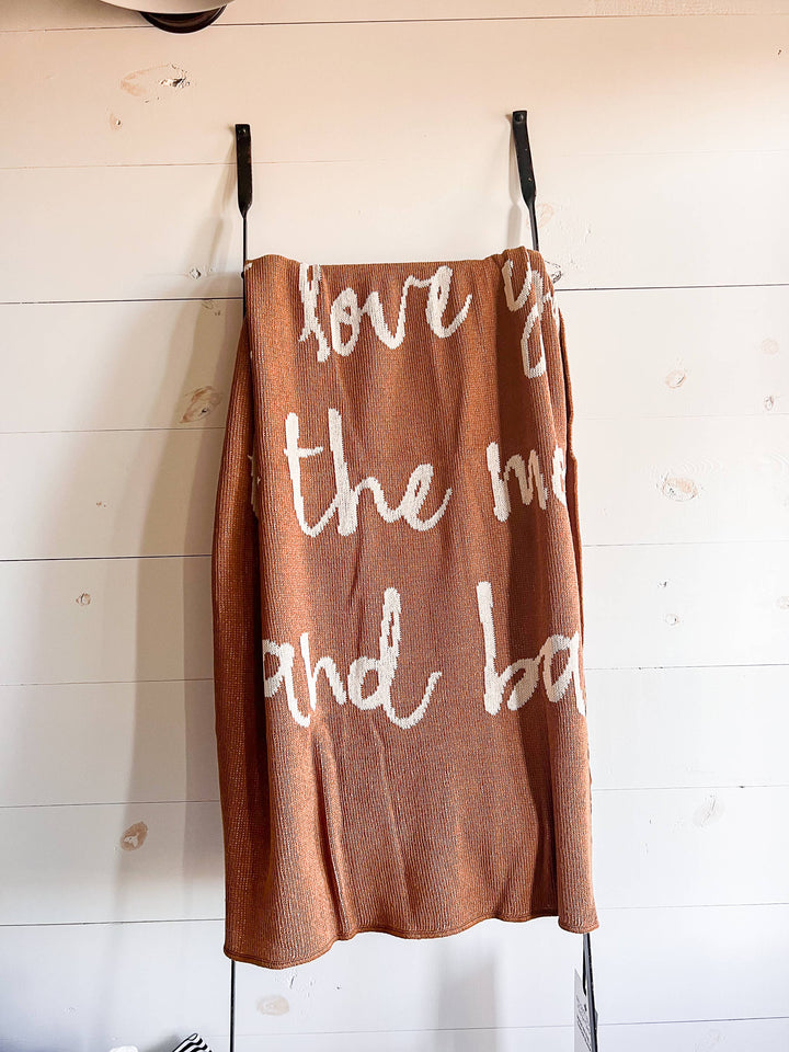 Modern Burlap - Made in the USA | To the moon and back Throw Blanket