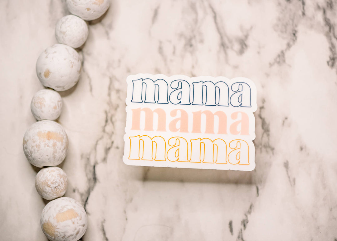 Savannah and James Co - Mama Stacked Clear, Vinyl Sticker, 3x3 in.