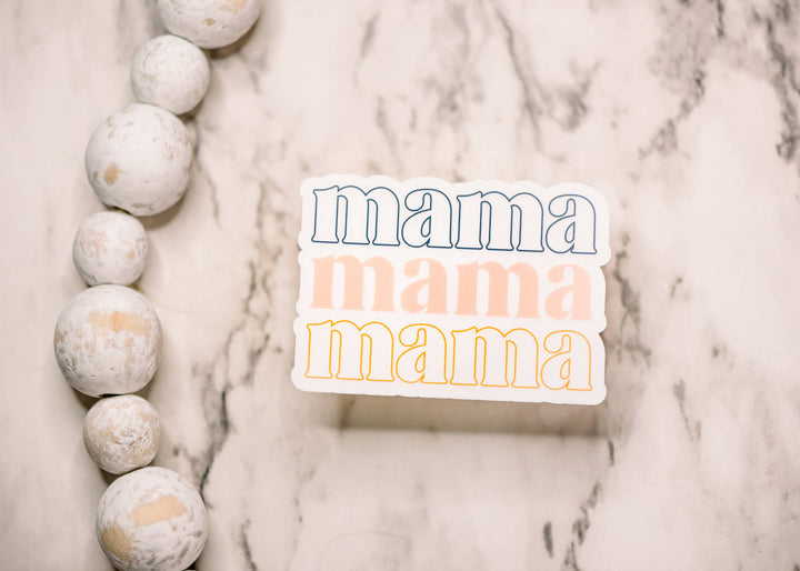 Savannah and James Co - Mama Stacked Clear, Vinyl Sticker, 3x3 in.